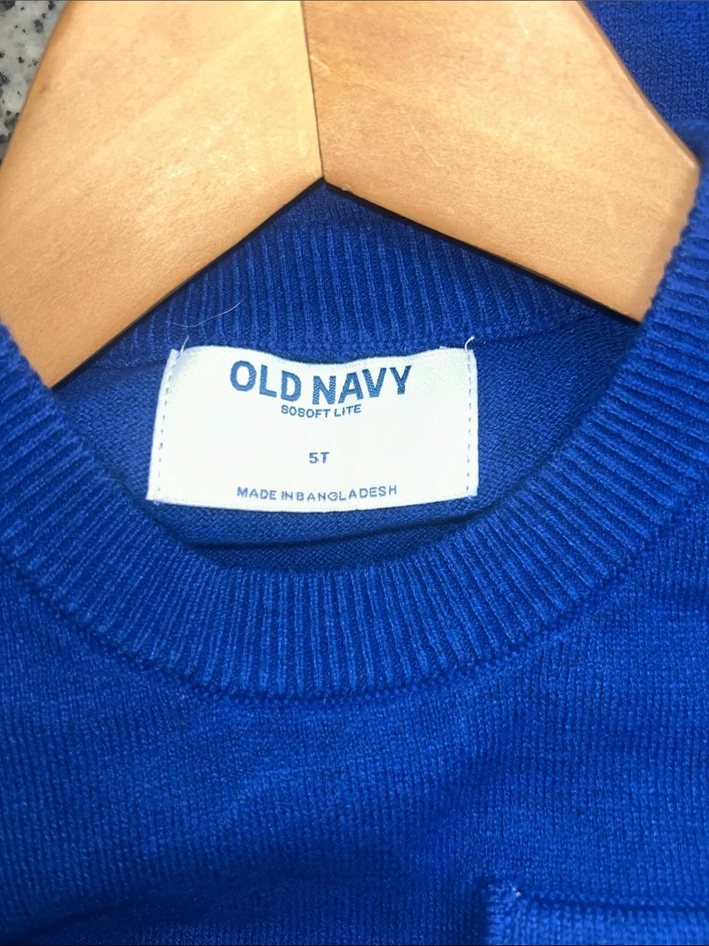 Old Navy toddler Bright Blue Crewneck Sweater with Button Chest Pocket